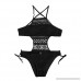 New Bikini for Women 2019 Women Solid Strappy Bandge Hollow Out One Piece Bikini Swimsuit Bathing Suit Under 10 Black B07PDC1VRX
